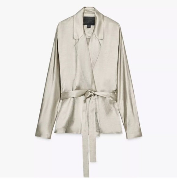 ZW COLLECTION LIMITED EDITION SATIN BELTED BLAZER - Picture 10 of 12